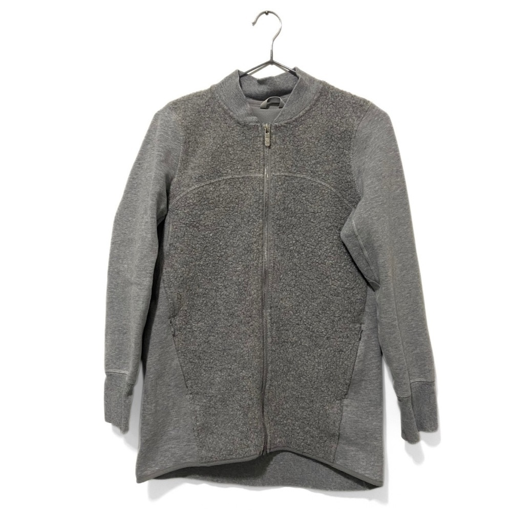 Lululemon Heather Grey Stand Out Sherpa Wool Jacket Size 4